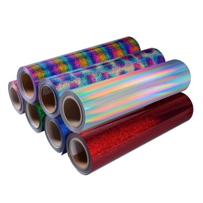 Factory price wholesale hologram laser heat transfer vinyl for clothing