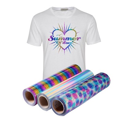 Free sample Kenteer wholesale hologram heat transfer vinyl cutting laser film for t-shirt